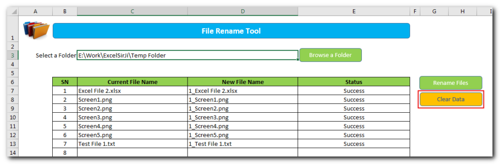 VBA Rename Excel Files