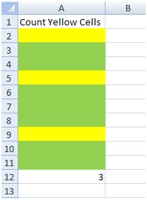 Count Colored Cells in Excel