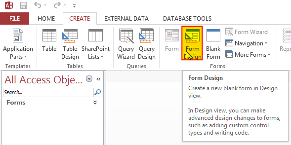 Run Access Form VBA