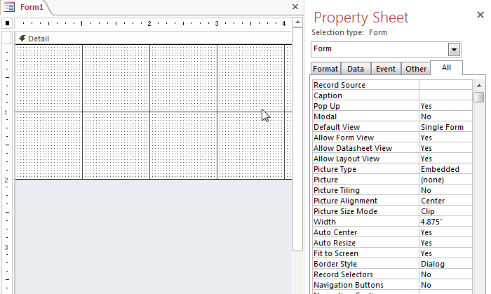 Form Designing VBA Access