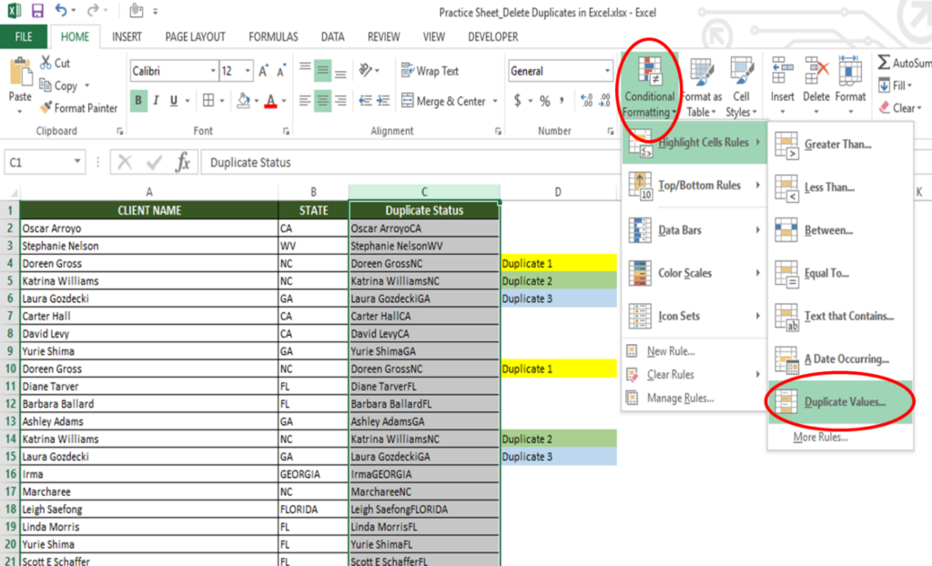 duplicate excel formula for multiple rows