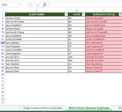 Find Duplicate in Excel