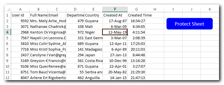 Protect Excel Sheet for Manual Input