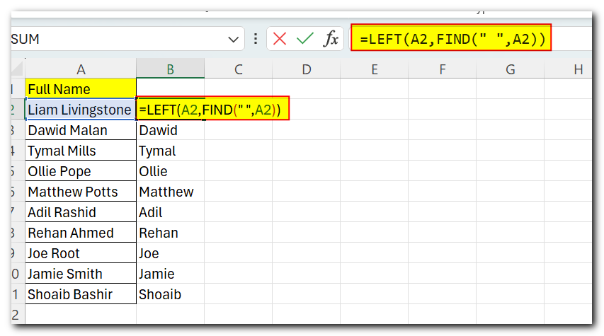 How to Split Cells in Excel?