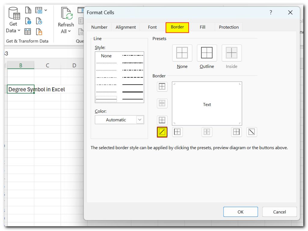 Format Cell Option