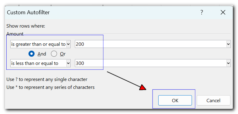 Number Filter Example