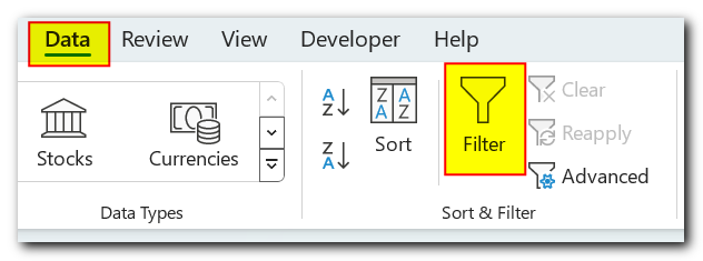 How to Use Filter in Excel