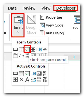 8.12 Check Box in Excel