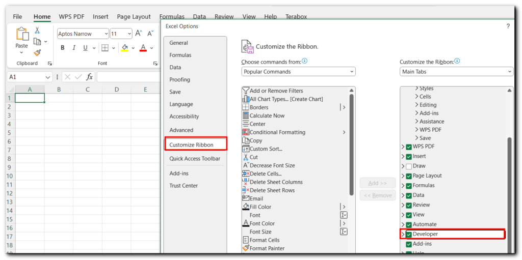 8.2 Check box in Excel