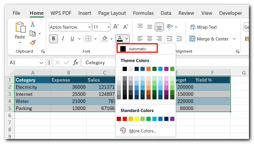 9.14 Excel Tables