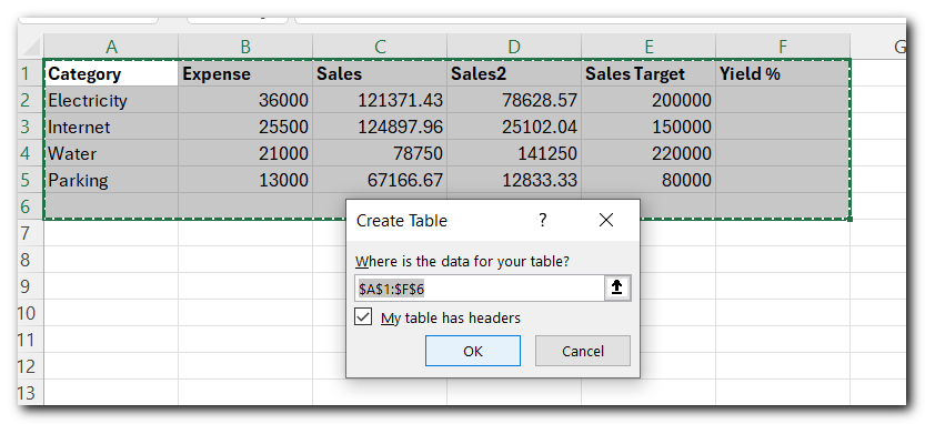 9.17 Excel Table