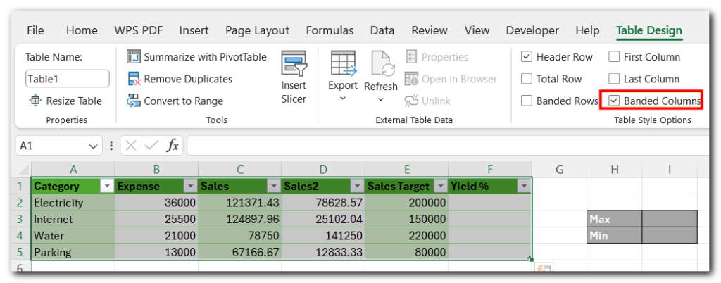 9.23 Excel Tables