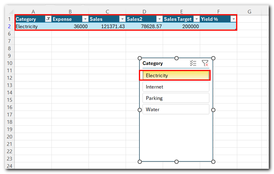 9.29 Excel Tables