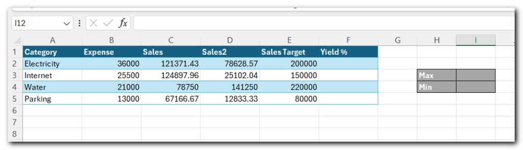 9.8 Excel Tables