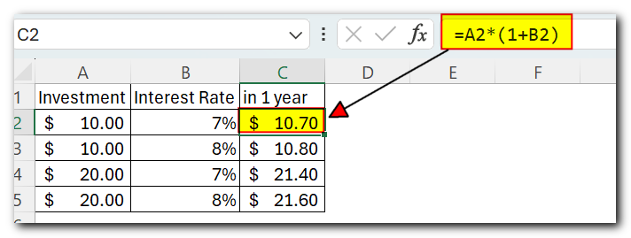 one year compound interest