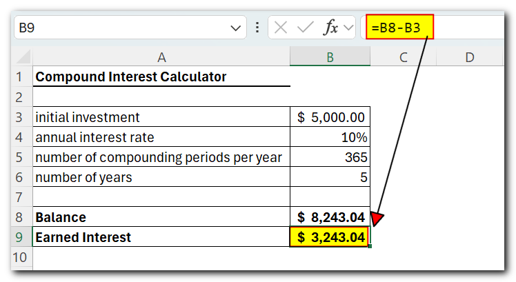 Earn total interest