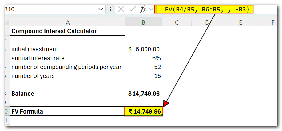 FV calculation weekly basis