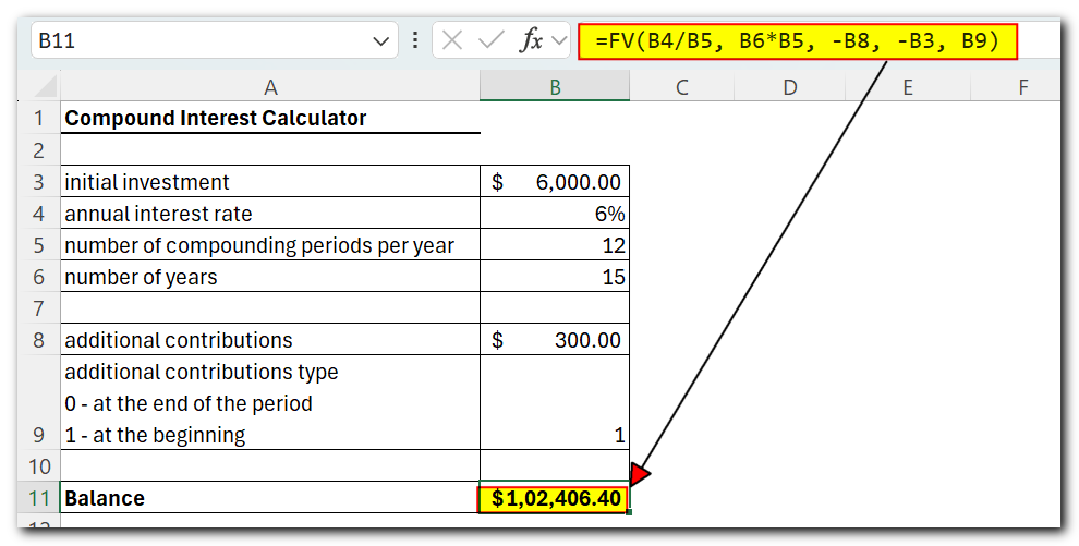 How to calculate compound interest in Excel: daily, monthly, yearly compounding