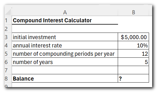 Compound interest calculation