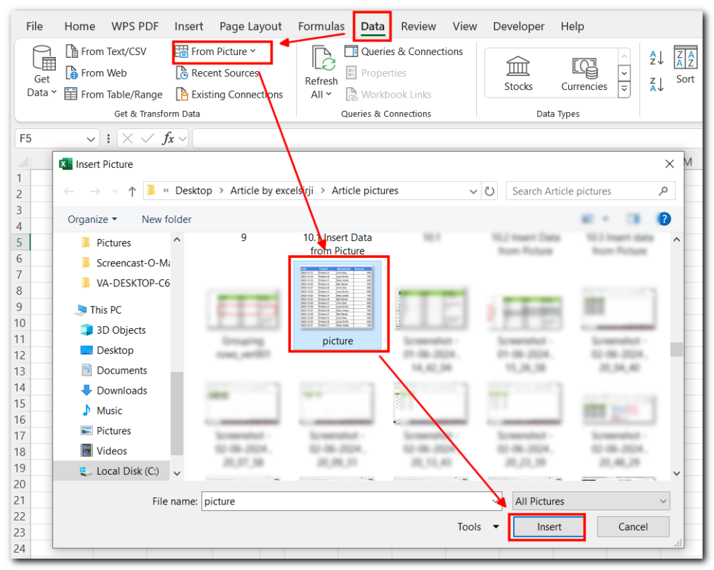 10.4 insert data from picture