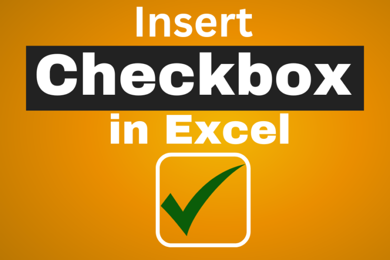 Check Box in Excel – Easy Way