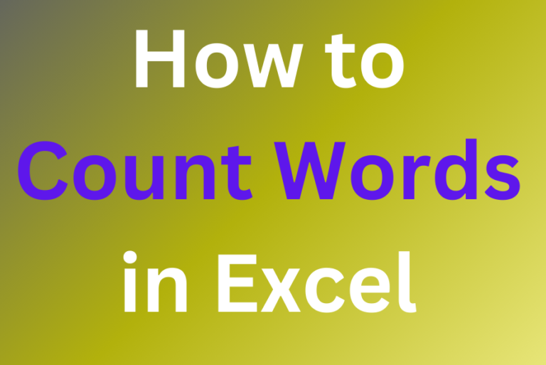 How to Count Words in a cell?