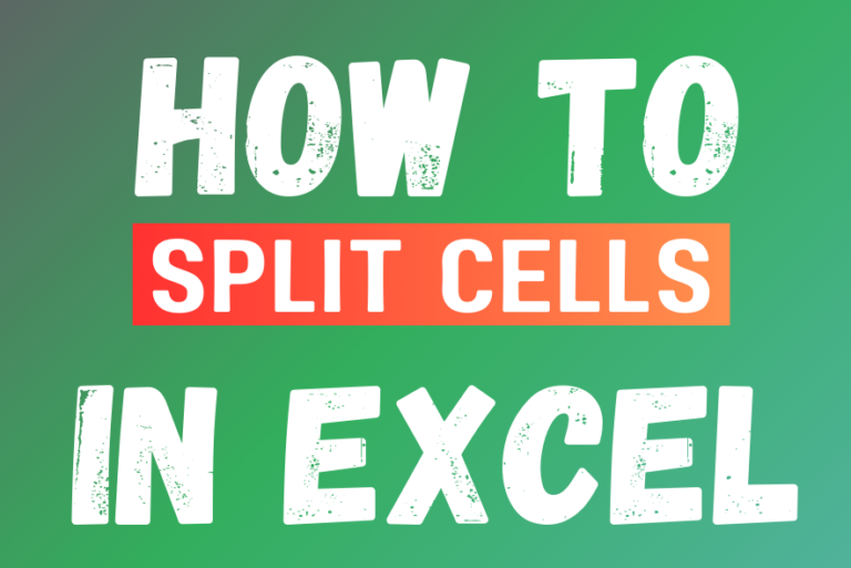 How to Split Cells in Excel?