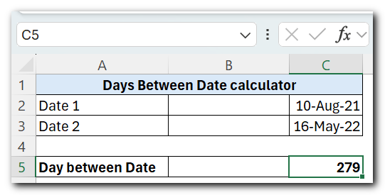 Days Between Date calculator