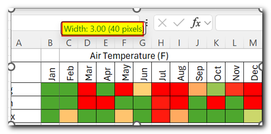 Adjust the column width