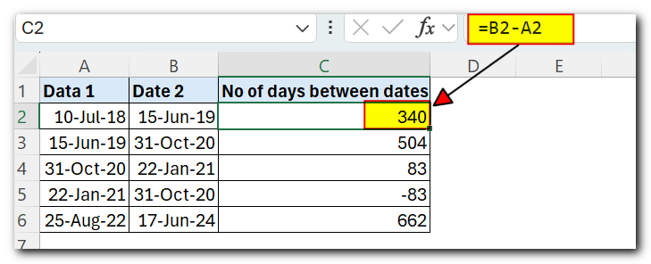 How many days between dates calculations