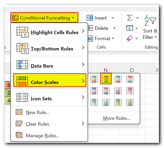 How to Create a heat map in Excel with or without numbers