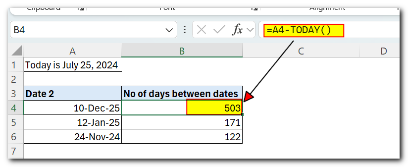 How to Calculate Days Between Dates in Excel