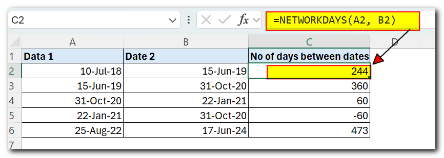 How to Calculate Days Between Dates in Excel