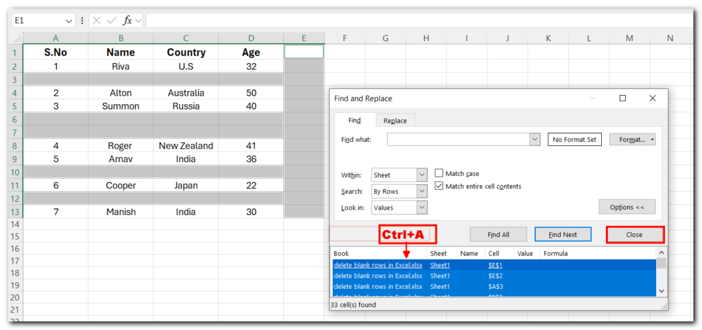 How to Delete Blank Rows in Excel - 6 Easy Methods