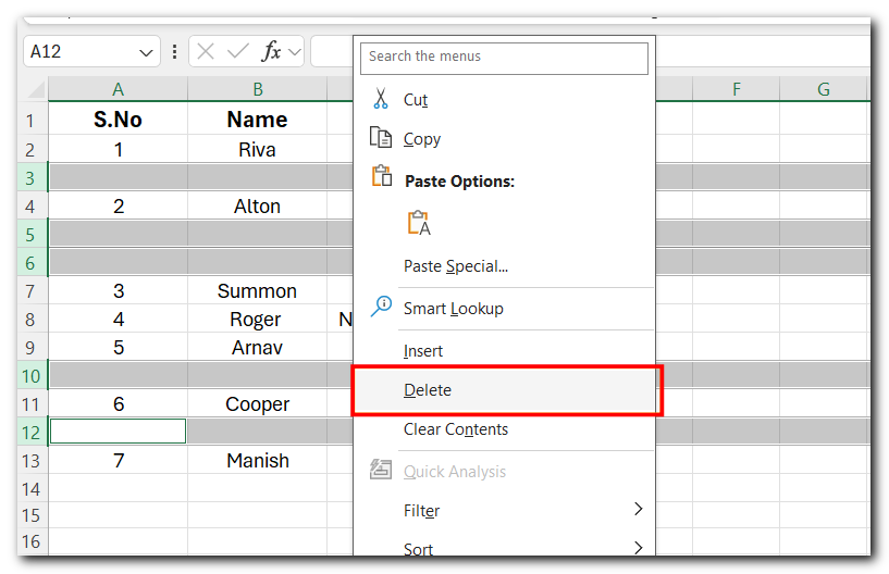 How to Delete Blank Rows in Excel - 6 Easy Methods