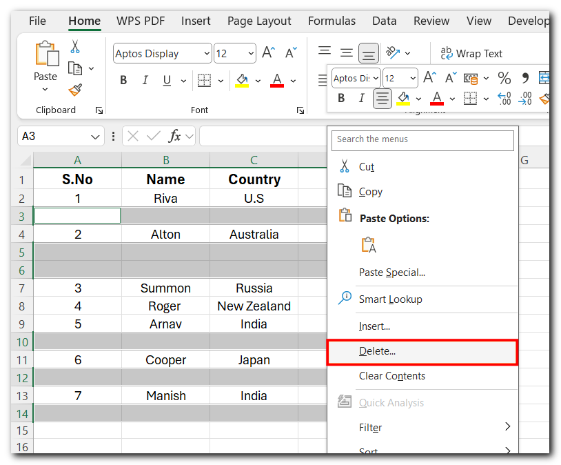 How to Delete Blank Rows in Excel - 6 Easy Methods