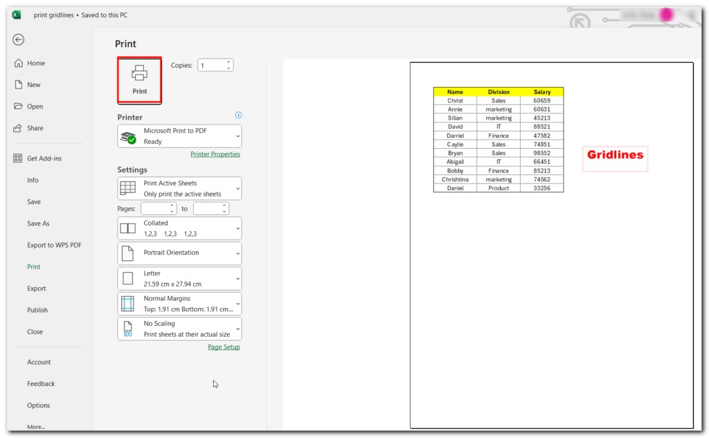 How to Print Gridlines in Excel - 3 Easy and Quickiest Way