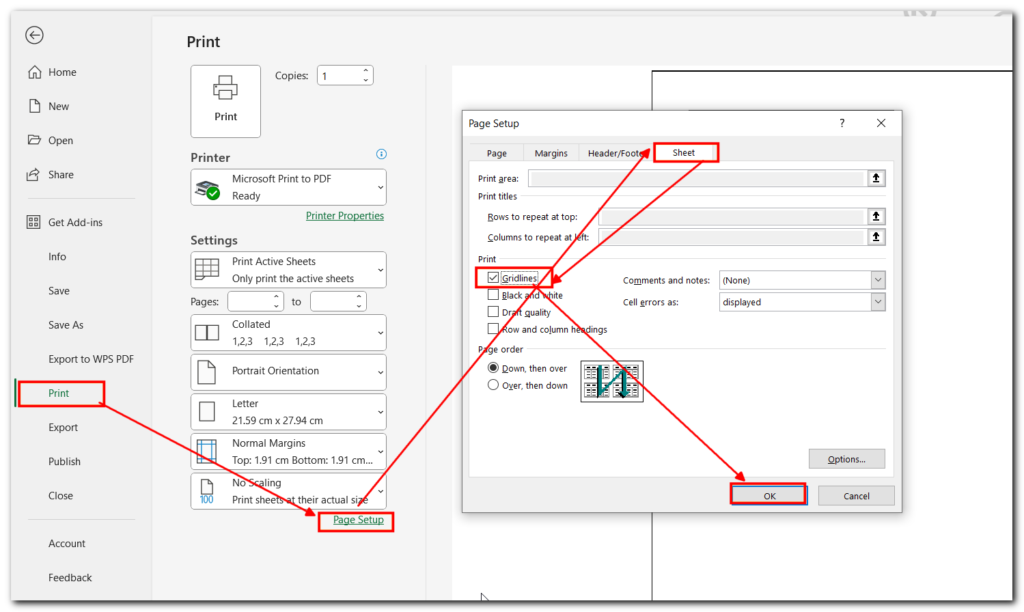 How to Print Gridlines in Excel - 3 Easy and Quickiest Way