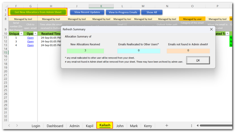 Outlook Work Allocation Tool