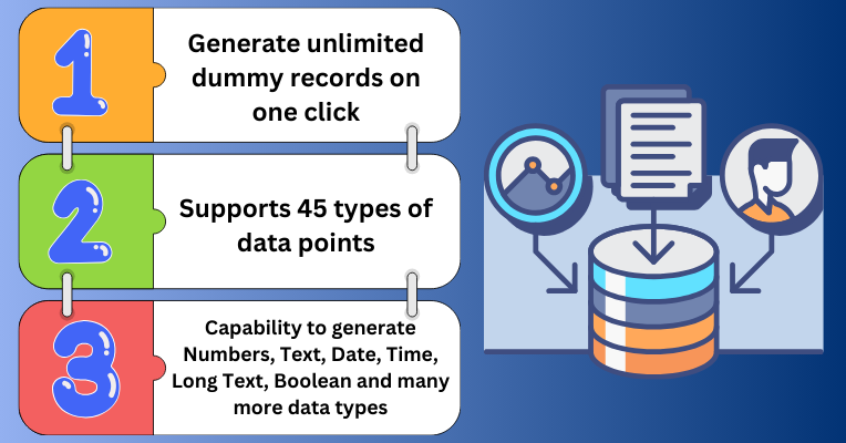 Dummy Data Generator Tool Features