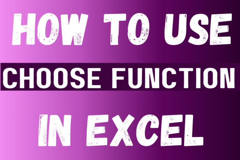 Choose function in excel