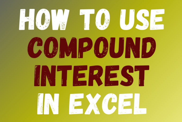 Compound Interest in excel