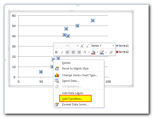 Linear regression analysis in Excel