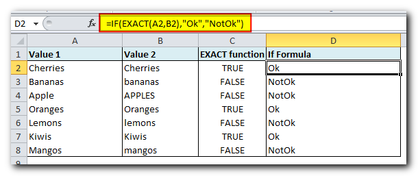 Excel logical operators: equal to, not equal to, greater than, less than