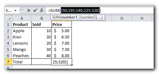 Using F9 Key to Evaluate the formula