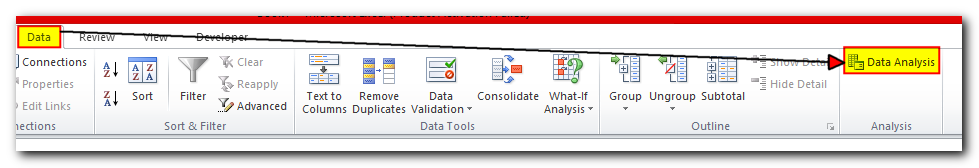 Linear regression analysis in Excel