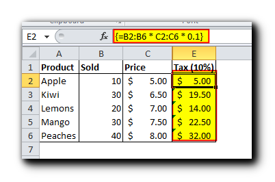 How to Use Array Function in Excel