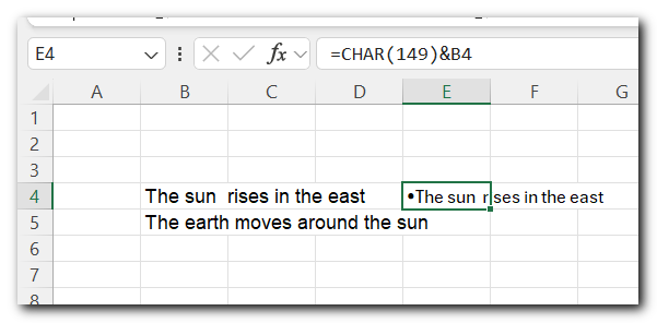 Bullet Points in Excel - 4 Easy Ways