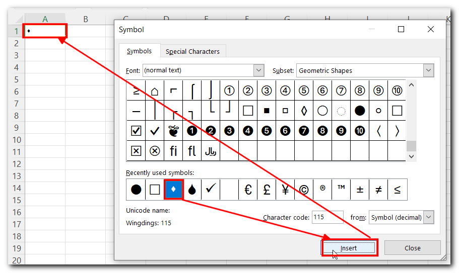 Bullet Points in Excel - 4 Easy Ways