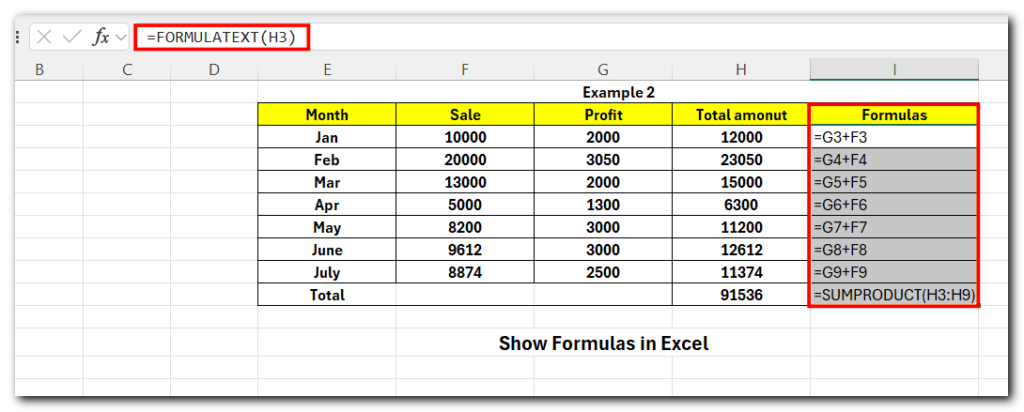 Show Formulas in Excel - 5 Easy Methods